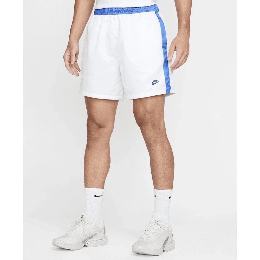 Nike Sportswear Club Flow Athletic Football Shorts White Blue XXL HJ1952-100 NWT